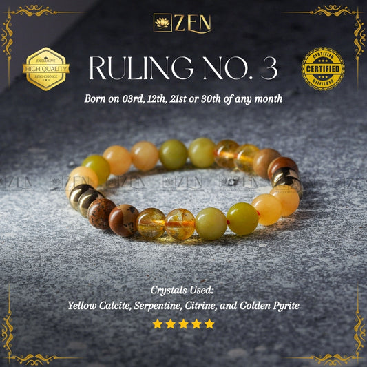 Ruling Number 3 bracelet | The Zen Crystals