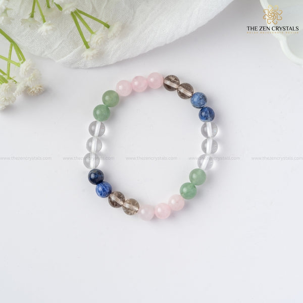 Inner Peace Energy Bracelet on a white background with 'The Zen Crystals' branding.