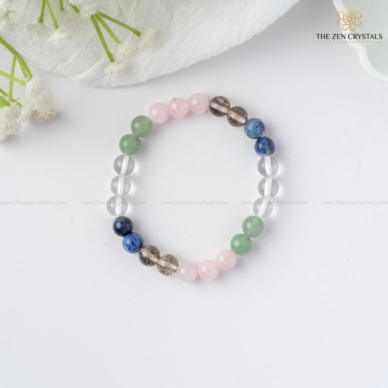Inner Peace Energy Bracelet on a white background with 'The Zen Crystals' branding.