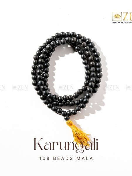 Karungali Mala with 108 natural wooden beads for meditation and protection