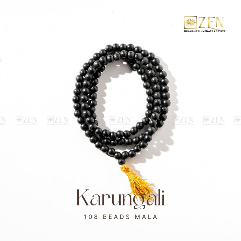 Karungali Mala with 108 natural wooden beads for meditation and protection