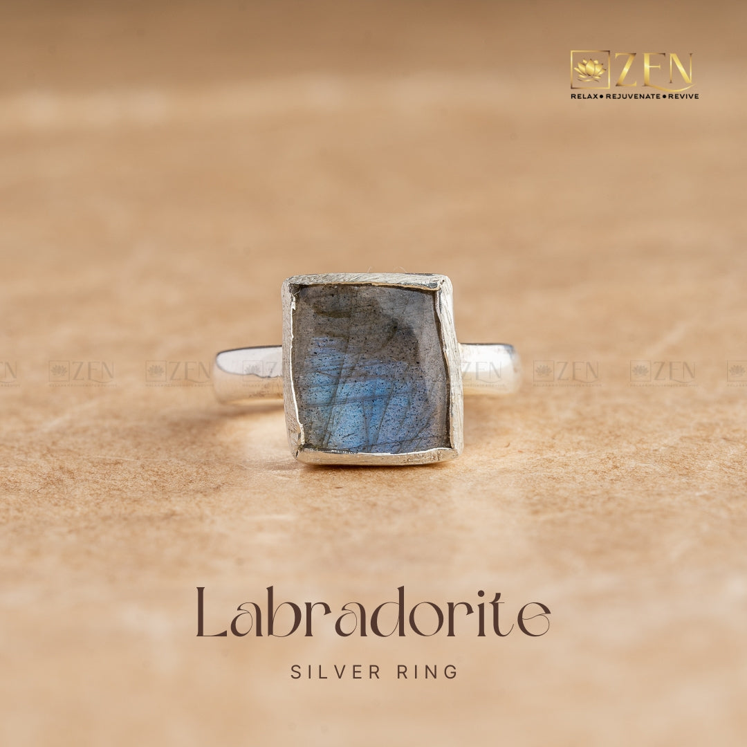 labradorite silver ring | the zen crystals