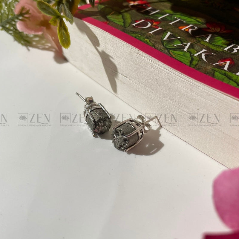 pyrite cluster earrings | The Zen Crystals