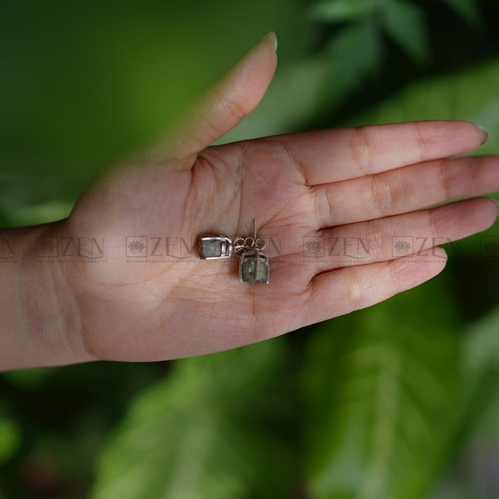 •BAR• pyrite + silver stud earrings