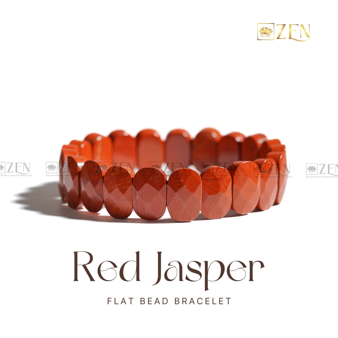 Red Jasper Flat Bead Bracelet | The Zen Crystals