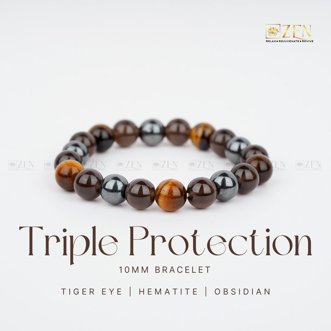 Triple Protection Bracelet 10MM | The Zen Crystals