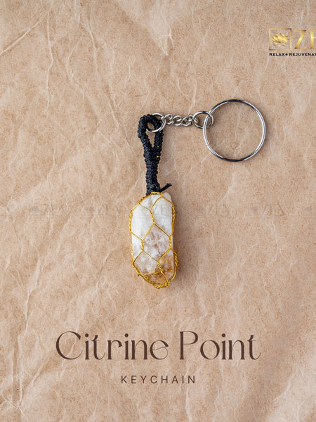 citrine point keychain | the zen crystals