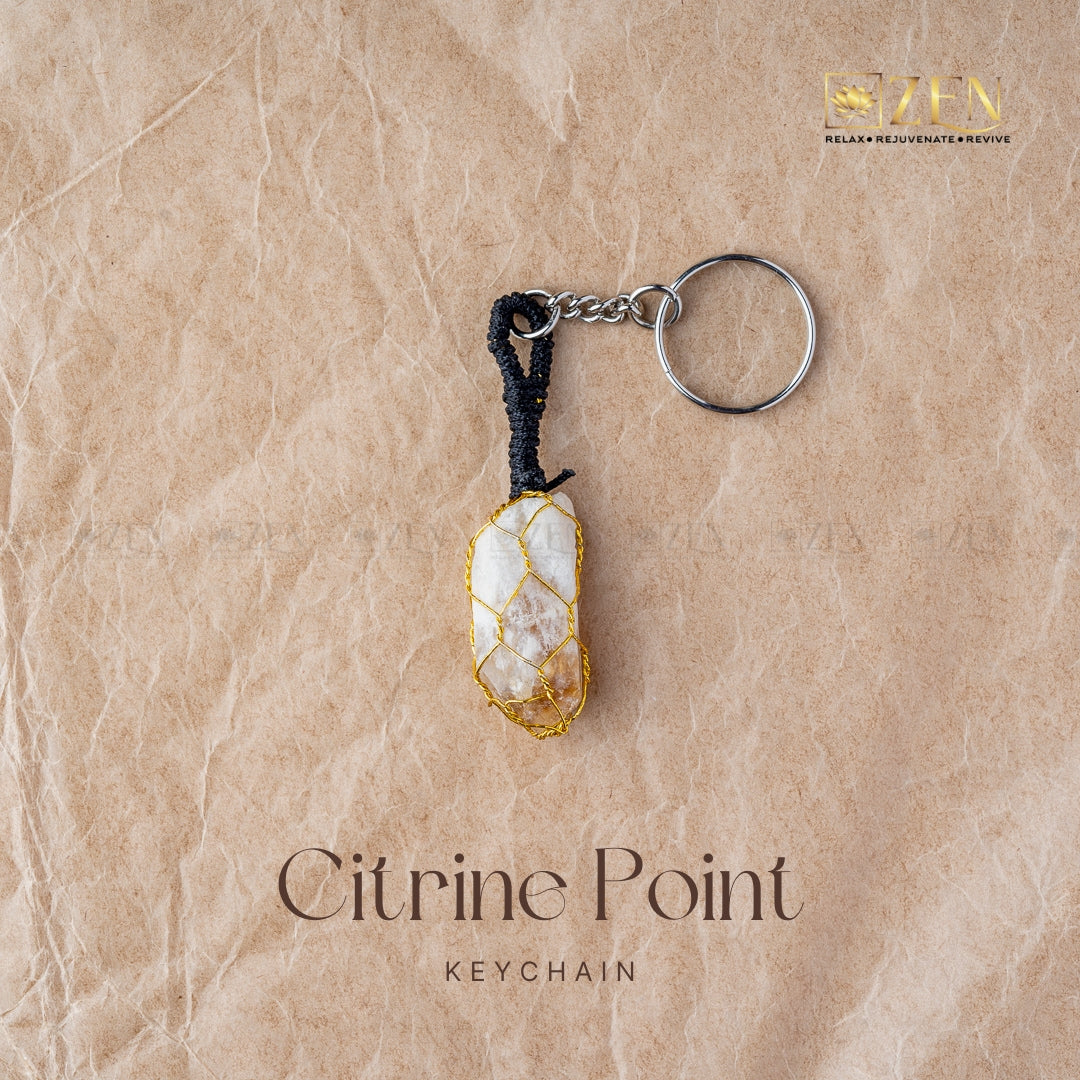 citrine point keychain | the zen crystals