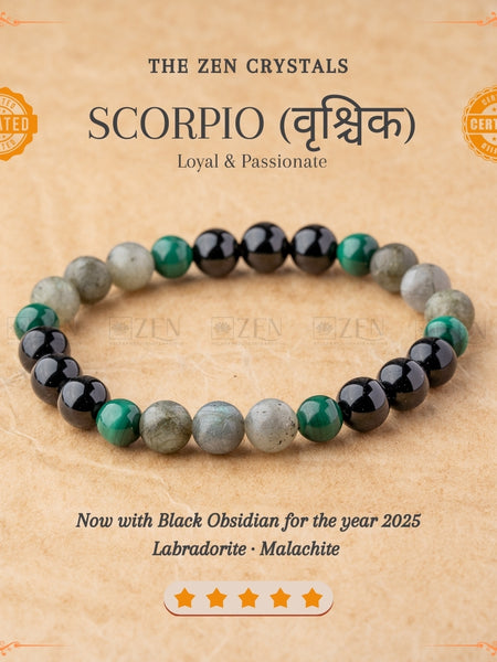 Scorpion Zodiac Bracelet (वृश्चिक राशि) | the zen crysals