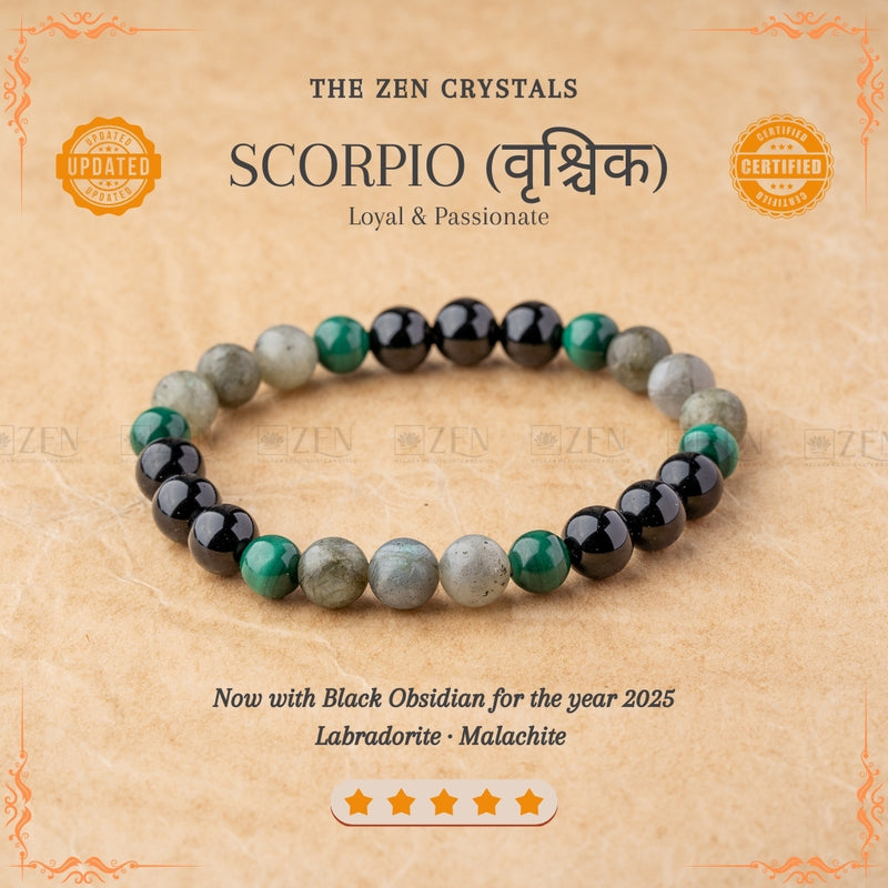 Scorpion Zodiac Bracelet (वृश्चिक राशि) | the zen crysals