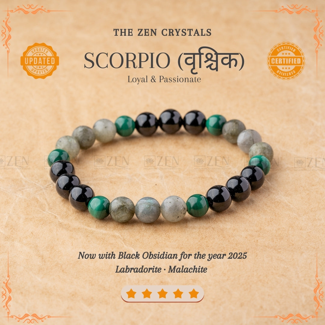 Scorpion Zodiac Bracelet (वृश्चिक राशि) | the zen crysals