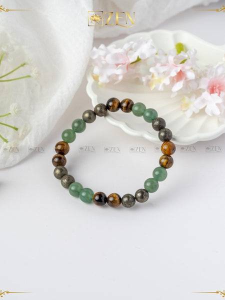 pyrite aventurine tiger eye bracelet | the zen crystals
