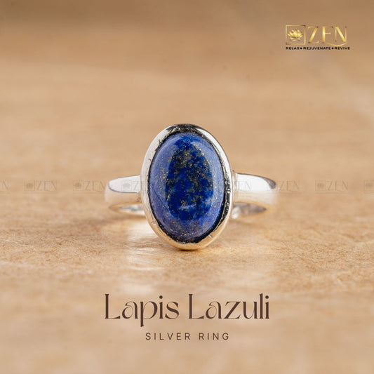 Lapis Lazuli Silver Ring - Free Size | the zen crystals