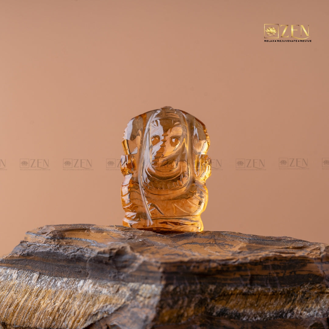 Citrine Mini Ganesh Ji idol| The Zen Crystals