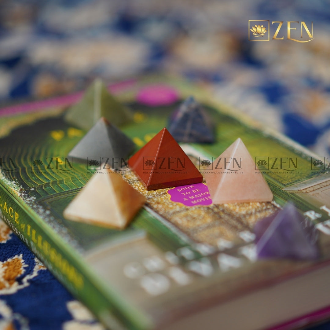 7 chakra healing pyramid set | The Zen Crystals