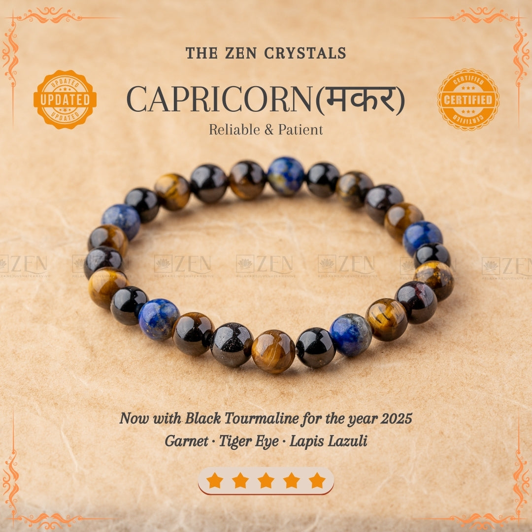 Capricorn Zodiac Bracelet (मकर राशि) | the zen crystals