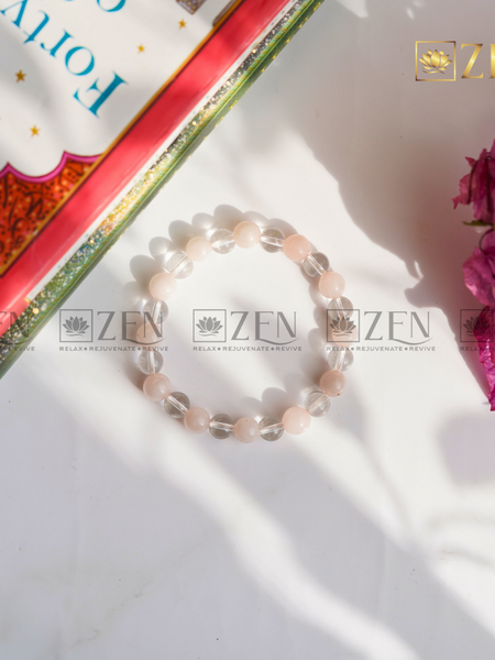 Rose Quartz Clear Quartz Combination bracelet | The Zen Crystals