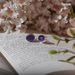 Amethyst stud earrings | The Zen Crystals