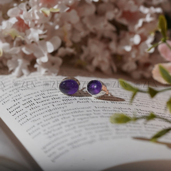 Amethyst stud earrings | The Zen Crystals