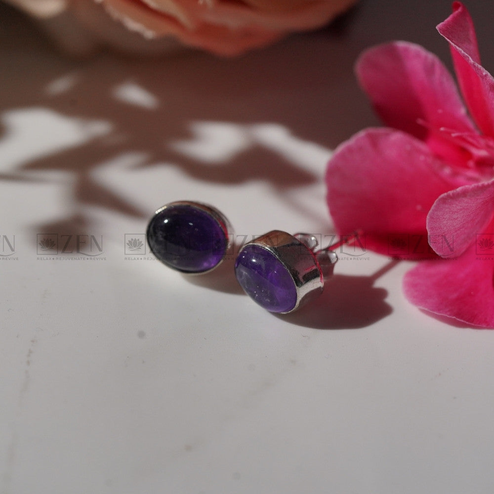 natural amethyst earrings | The Zen Crystals