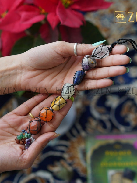 7 Chakra tumbles hanging set | The Zen Crystals