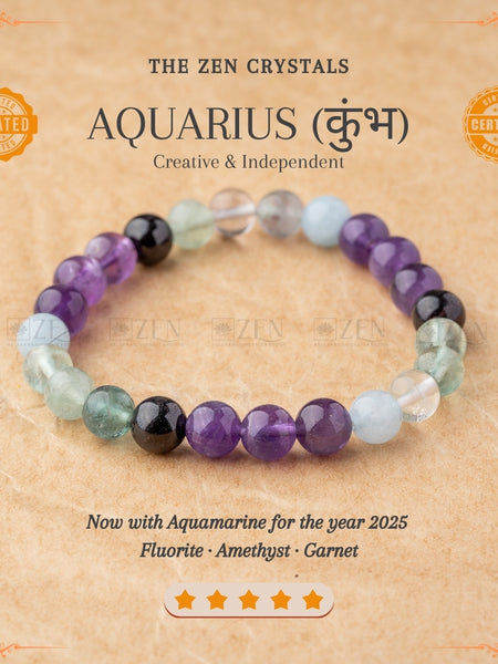 Aquarius Zodiac Bracelet (कुंभ राशि) | the zen crystals
