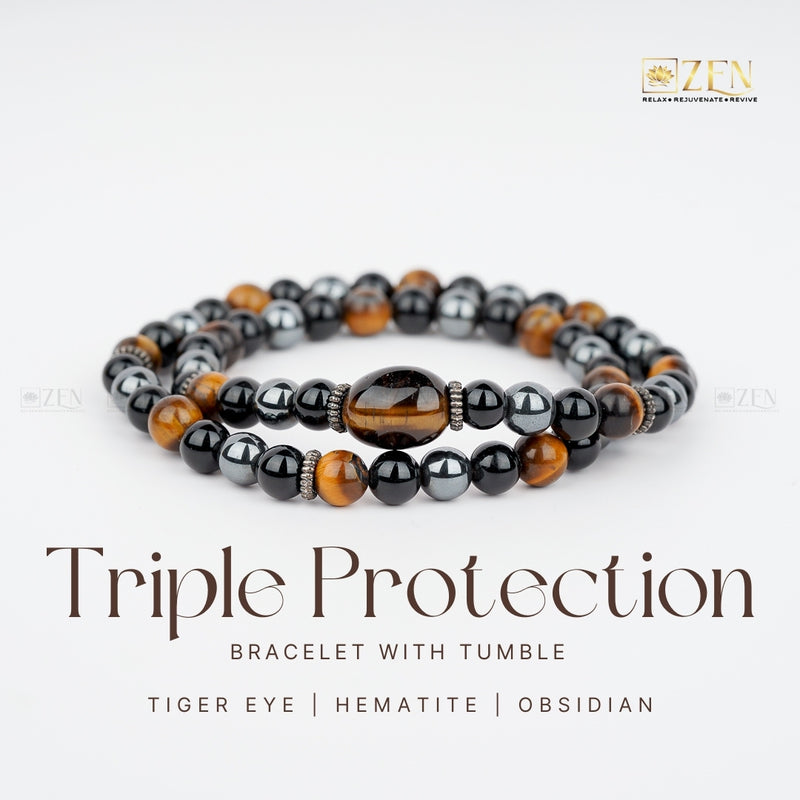 Triple Protection with Tiger Eye Tumble Bracelet | The Zen Crystals