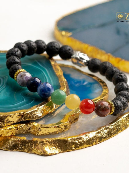 Zen 7 Chakra with Lava Stone Bracelet For Overall Protection - The Zen Crystals
