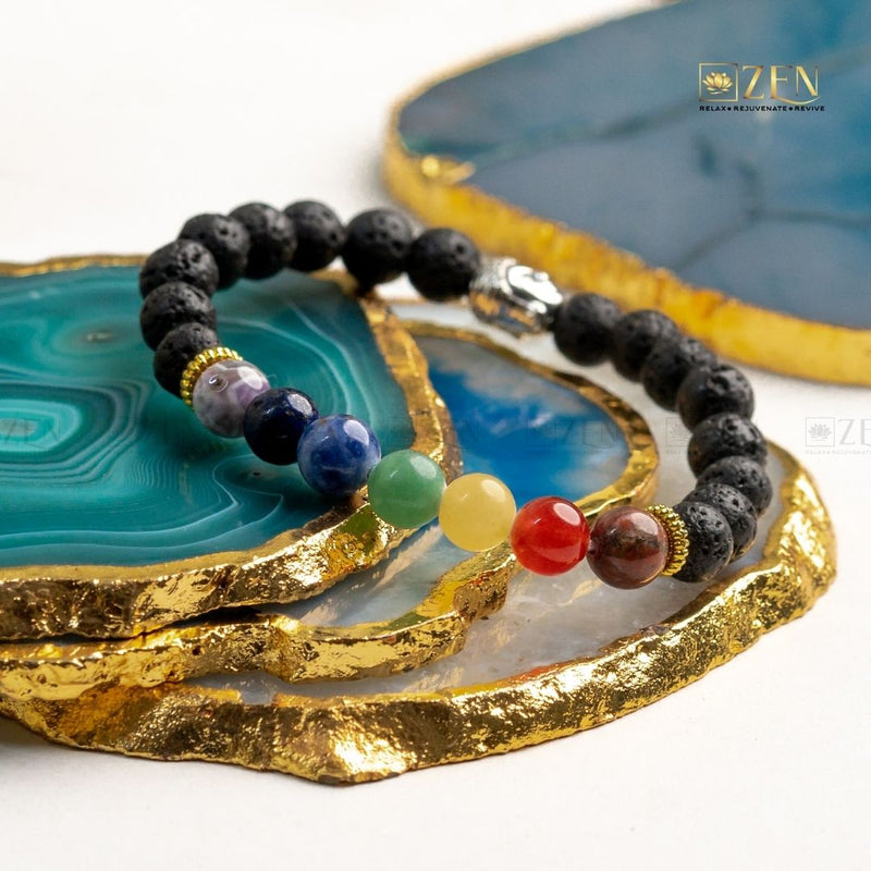 Zen 7 Chakra with Lava Stone Bracelet For Overall Protection - The Zen Crystals