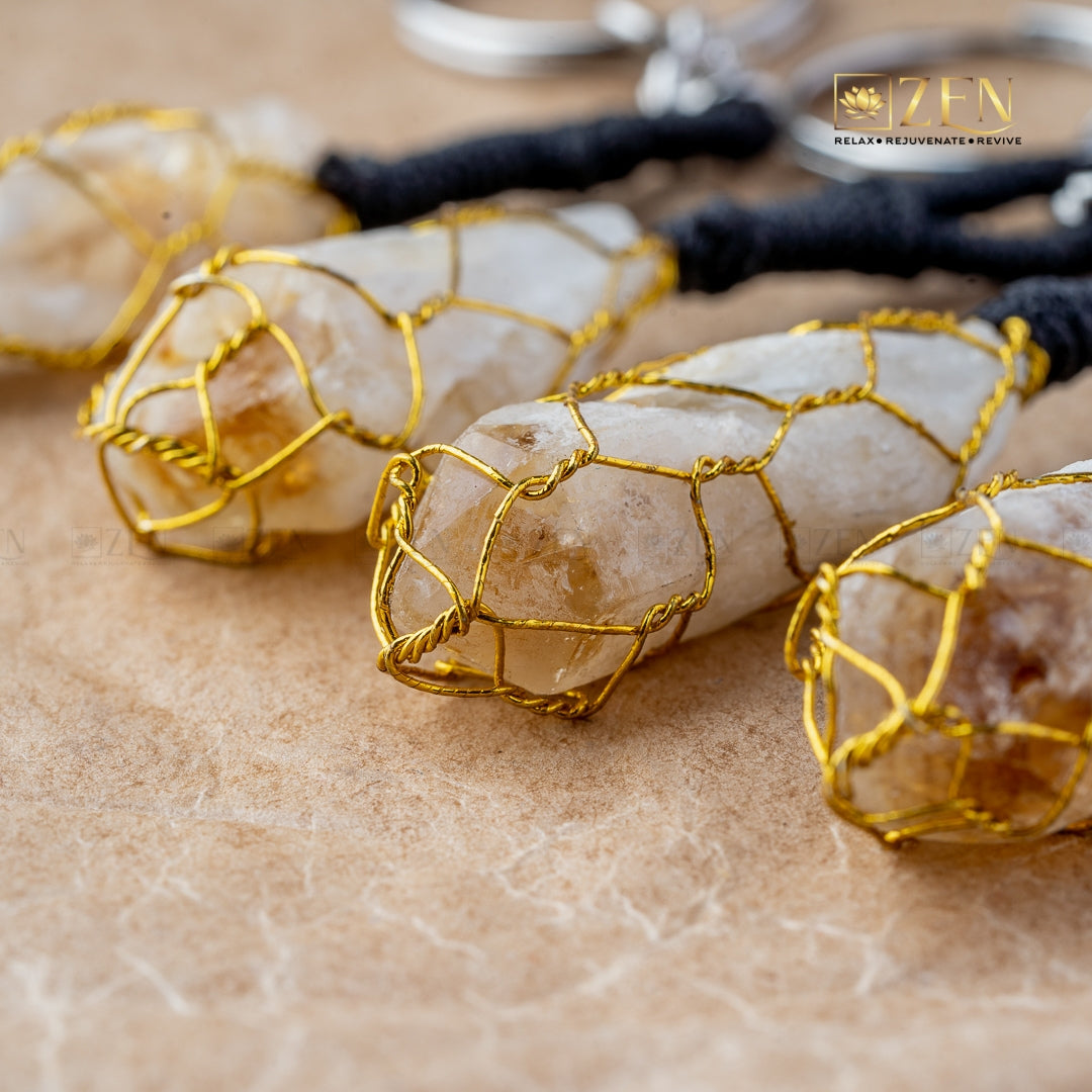 citrine point keychain | the zen crystals