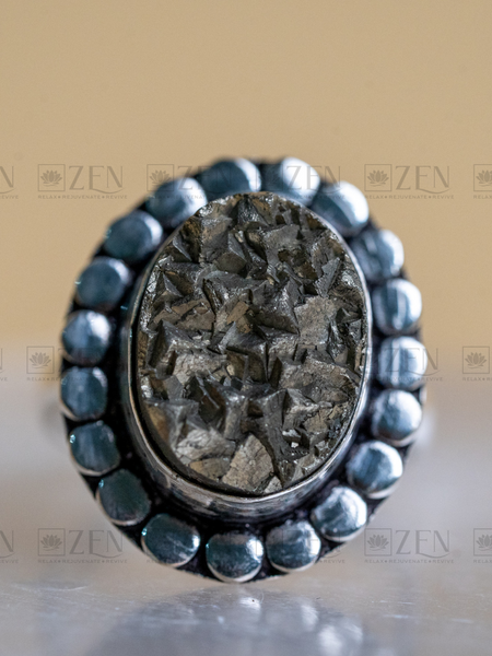 The Zen Crystals Pyrite Ring For Men & Women