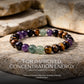 improved concentration energy bracelet on a stone surface with text about improved concentration energy.