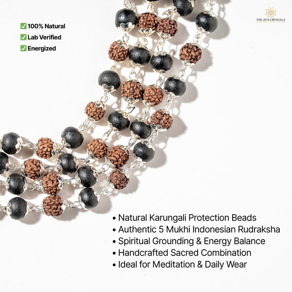 karungali rudraksha mala closeup