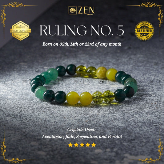 Ruling number 5 bracelet | The Zen Crystals