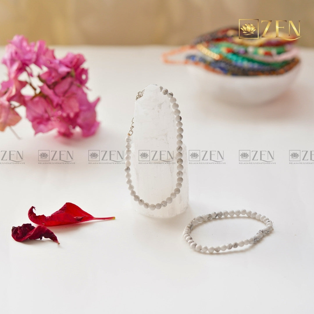 Howlite Bracelet 4mm | The Zen Crystals