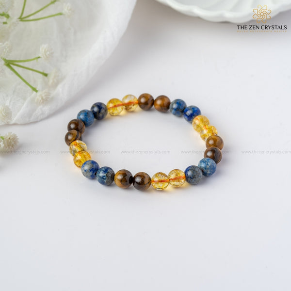 Confidence Energy Bracelet on a white surface with 'The Zen Crystals' branding.