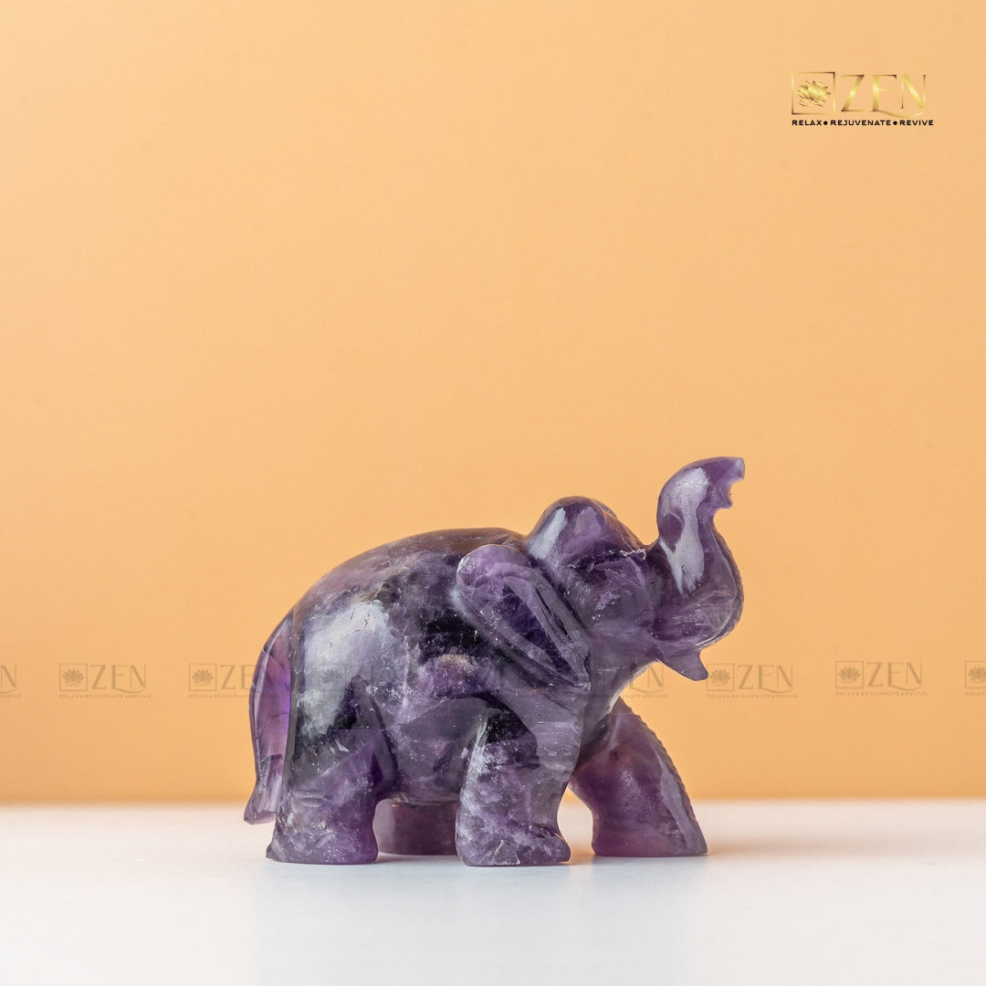 Amethyst Elephant  idol | The Zen Crystals