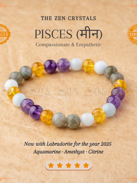 Pisces Zodiac Bracelet (मीन राशि) | the zen crystals
