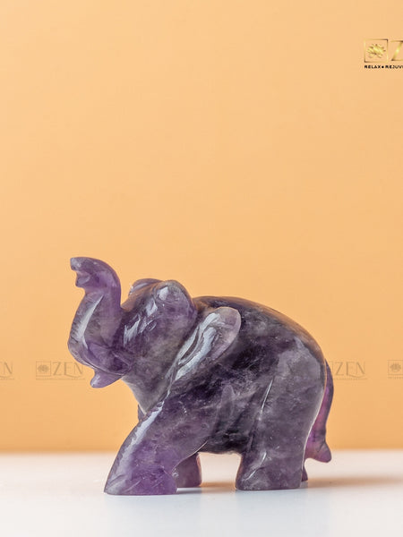 Natural Amethyst Elephant Idol | The Zen Crystals