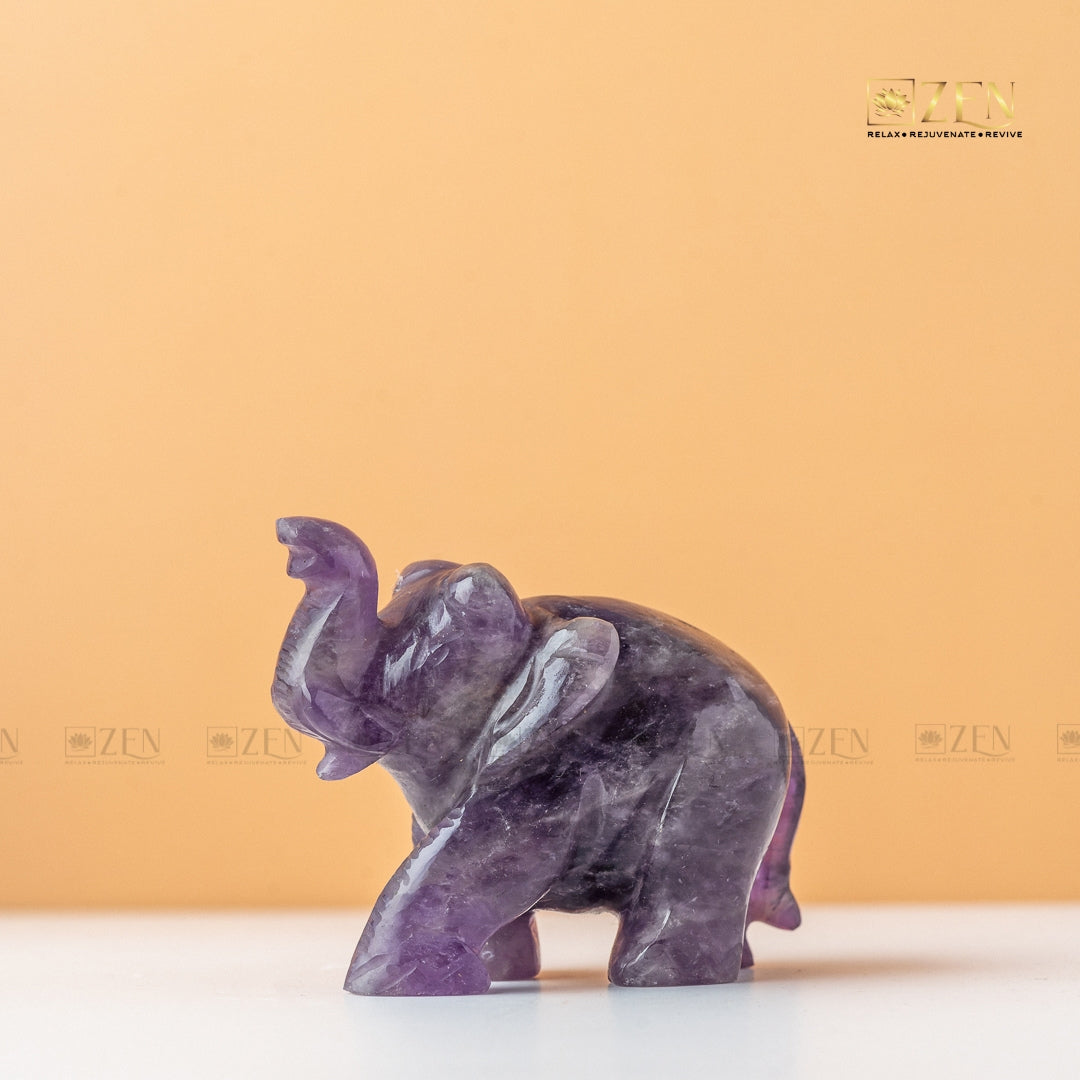 Natural Amethyst Elephant Idol | The Zen Crystals