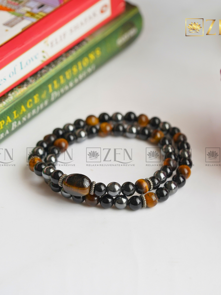 Triple Protection Bracelet with Tiger Eye Tumble | The Zen Crystals