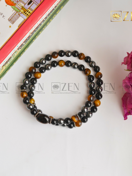 Triple Protection Bracelet with Tiger Eye Tumble | The Zen Crystals