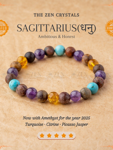 Sagittarius Zodiac Bracelet (धनु राशि) | the zen crystals