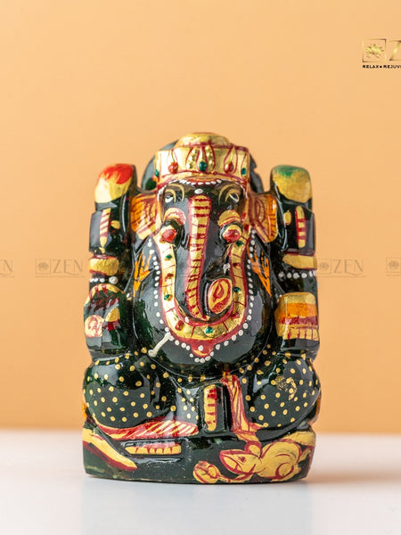 Handpainted Green Jade Ganesh Ji Idol | The Zen Crystals