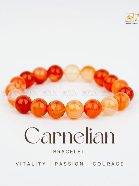 Carnelian 10mm Bracelet | The Zen Crystals