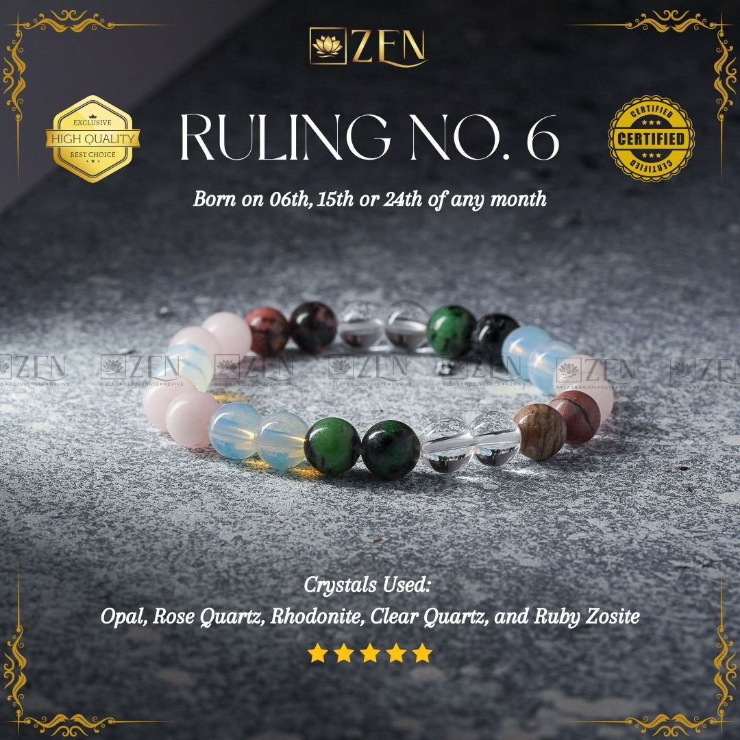 Ruling Number 6 bracelet | The Zen Crystals
