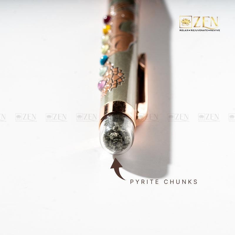 7 Chakra energy pen with pyrite | the zen crystals