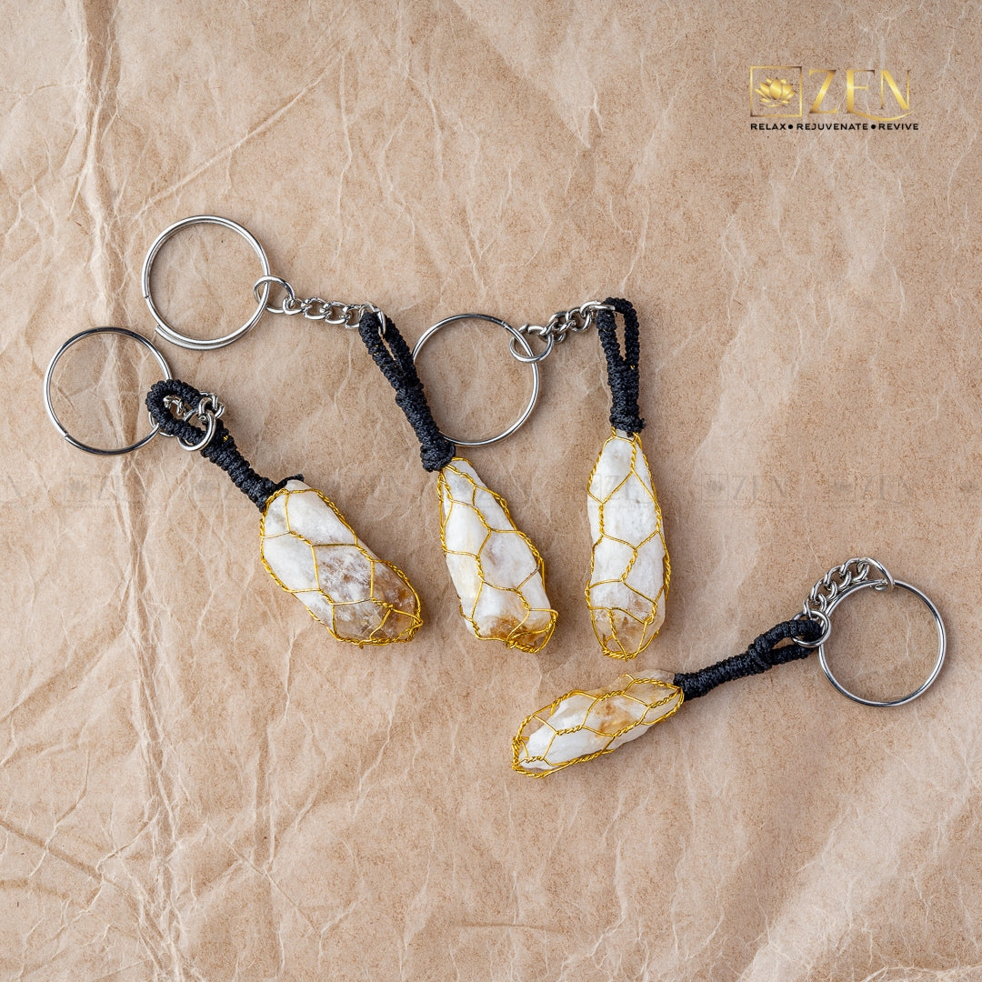 citrine point keychain | the zen crystals