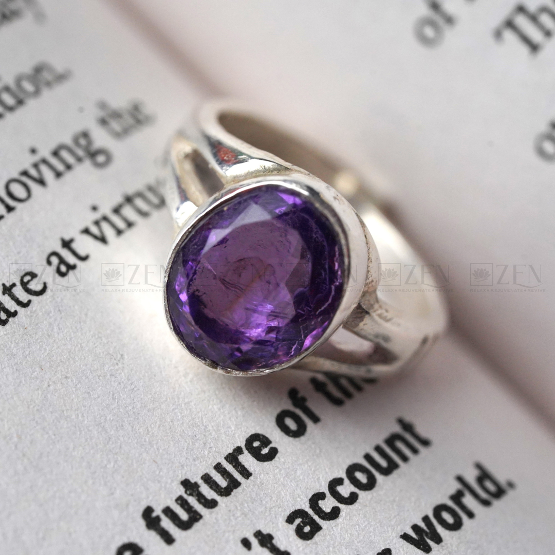 925 Sterling Silver Ring Amethyst 5.26 Carat The Zen