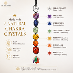 7 chakra crystals in tumble wall hanging